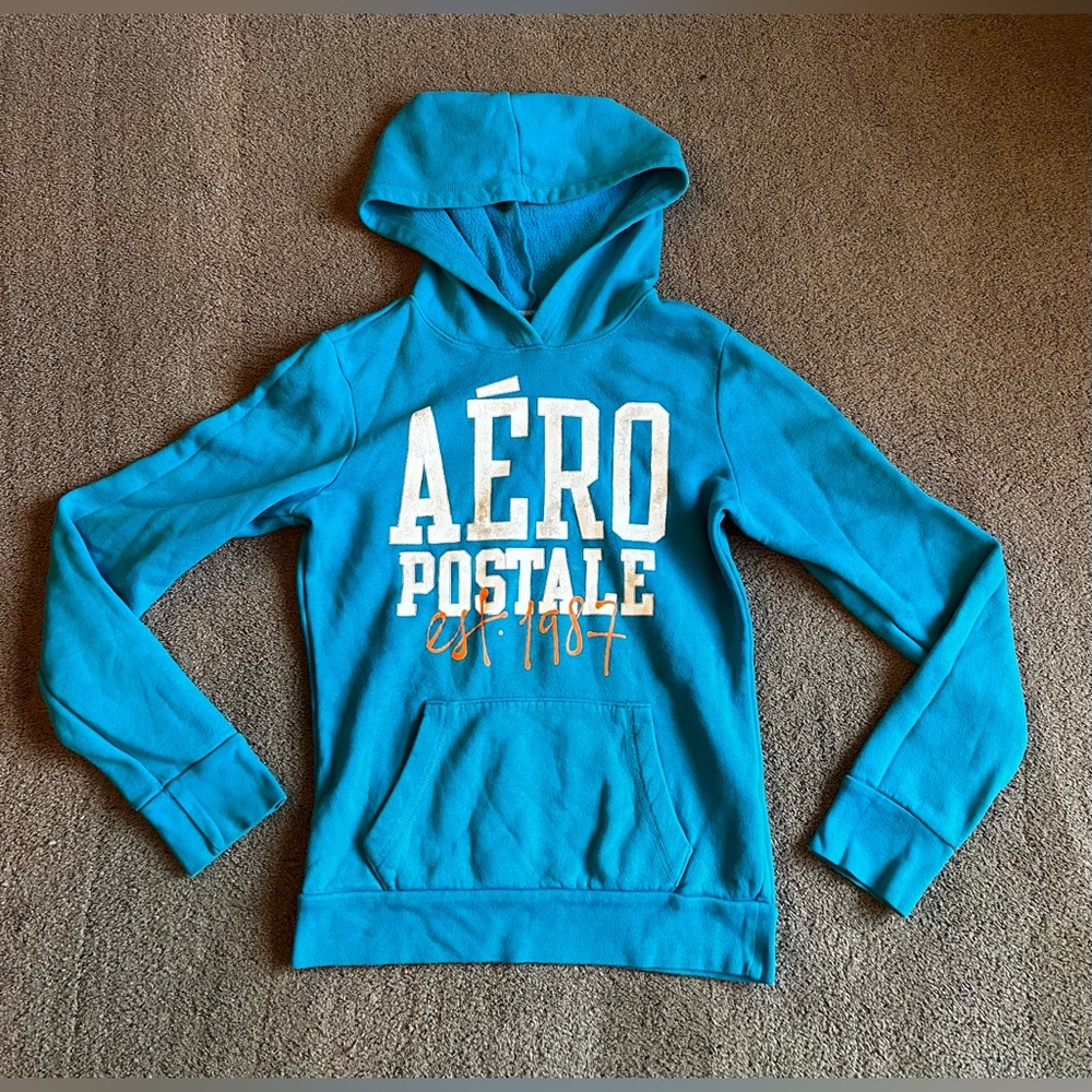 Vintage 2012 Y2K Aeropostale Women’s size Small Blue Pullover Sweatshirt